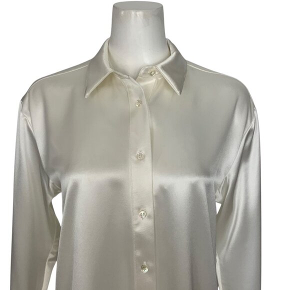 SER.O.YA Zucker Shirt Blouse XS Long Sleeve Button Front French Cuff Relaxed Fit - Picture 8 of 12